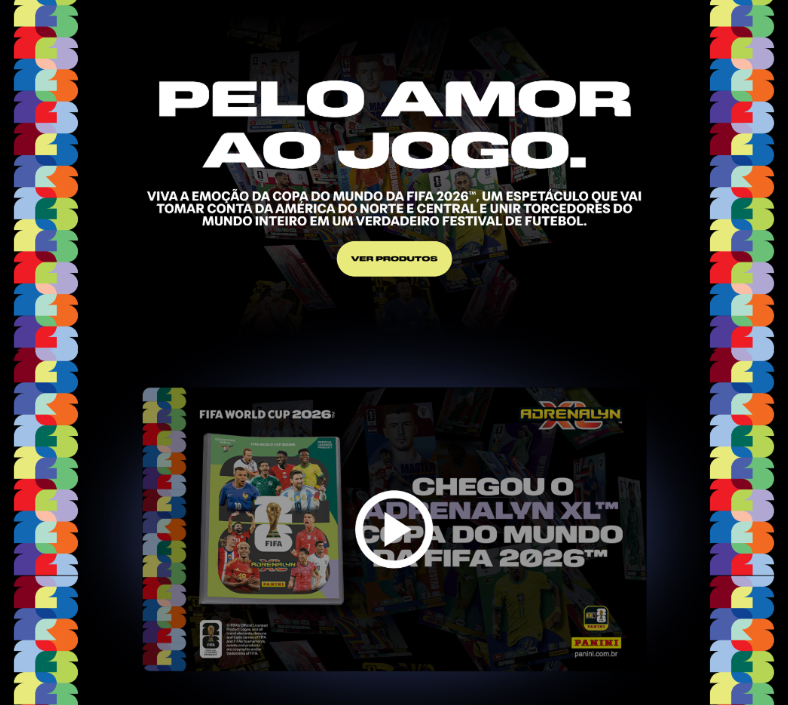 landing page pelo amor ao jogo panini