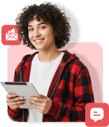 Estudante com tablet