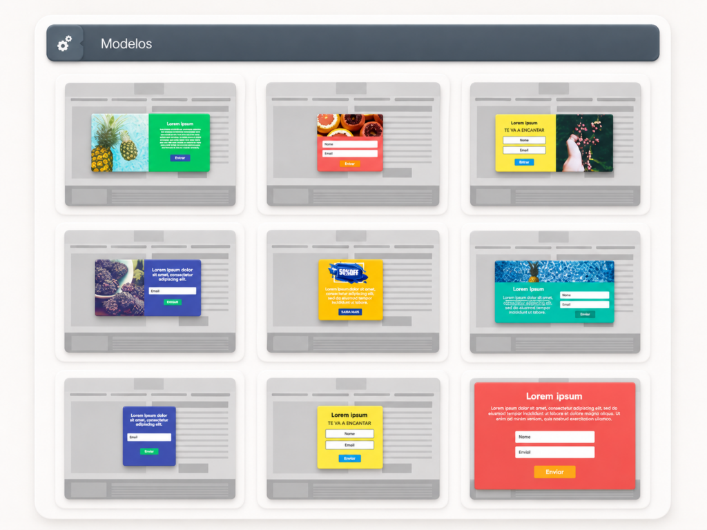 modelos de pop-ups - Dinamize Builder